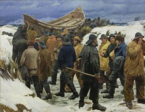 The Lifeboat is Taken through the Dunes, Michael Ancher